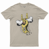 Hand holding bone T-shirt