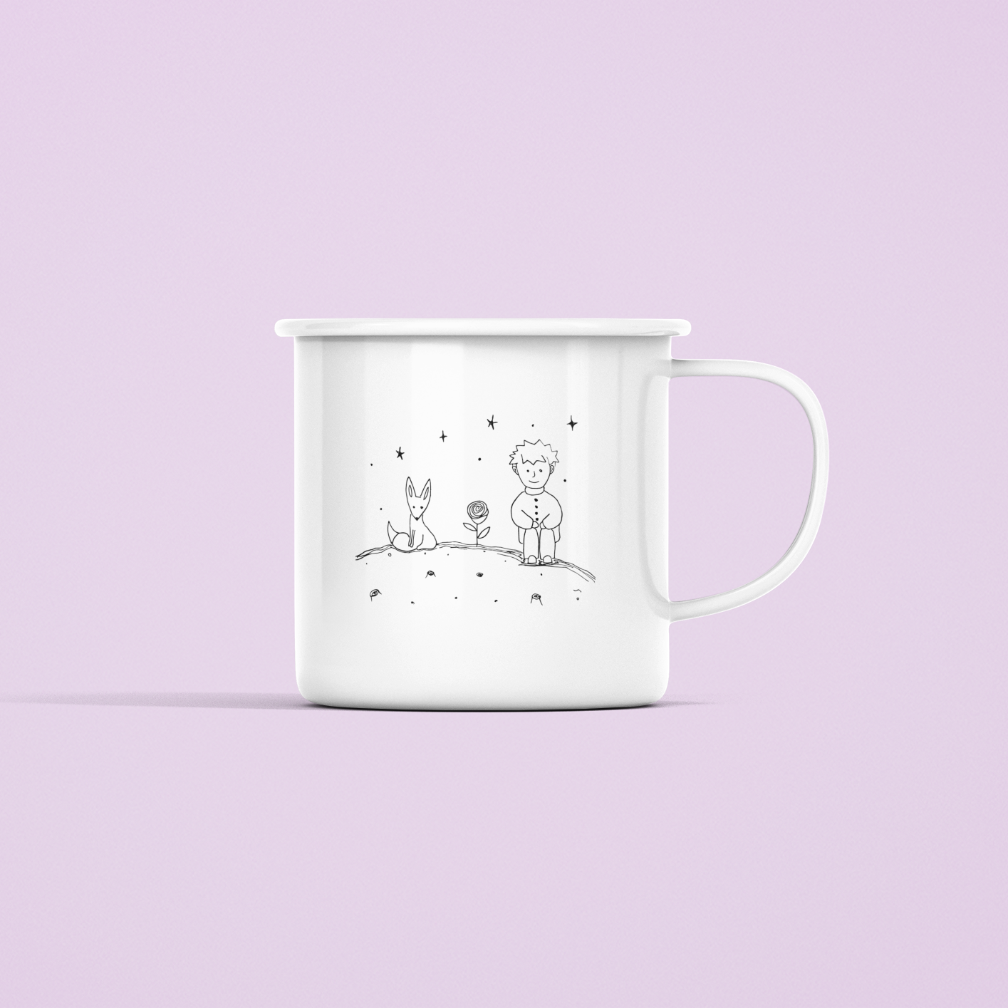 ZShowTime bögre - Kis Herceg, Róka és Rózsa – Vonalrajz