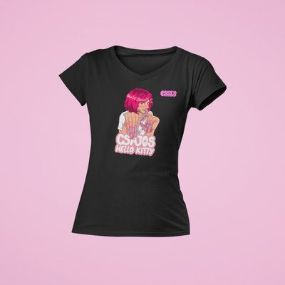 Orovecz Ádám - Csajos Hello Kitty - V nyakú női póló