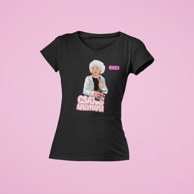 Orovecz Ádám - Csajos nagymama - V nyakú női póló