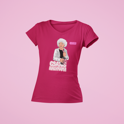 Orovecz Ádám - Csajos nagymama - V nyakú női póló